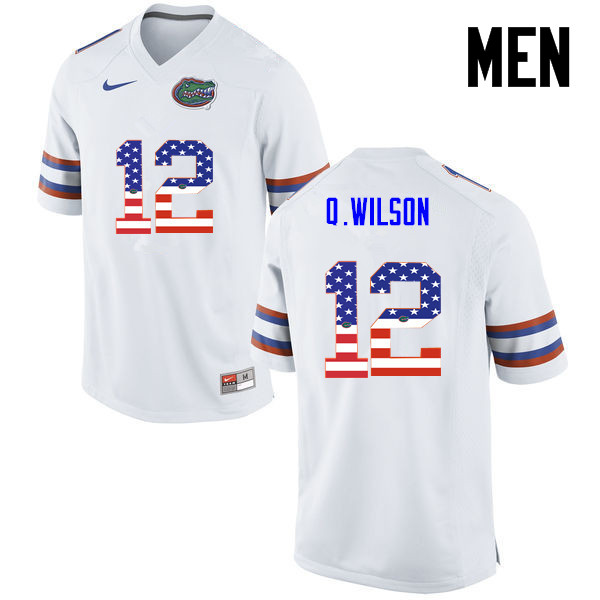 Men Florida Gators #12 Quincy Wilson College Football USA Flag Fashion Jerseys-White - Click Image to Close